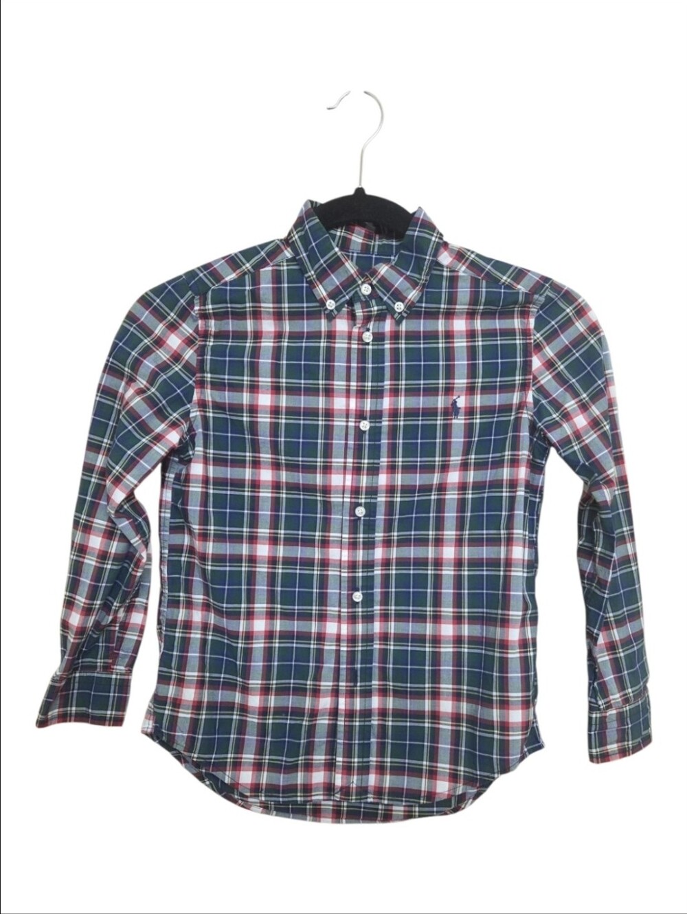 Ralph Lauren Boys 7 Plaid Button Down Shirt Pony Logo